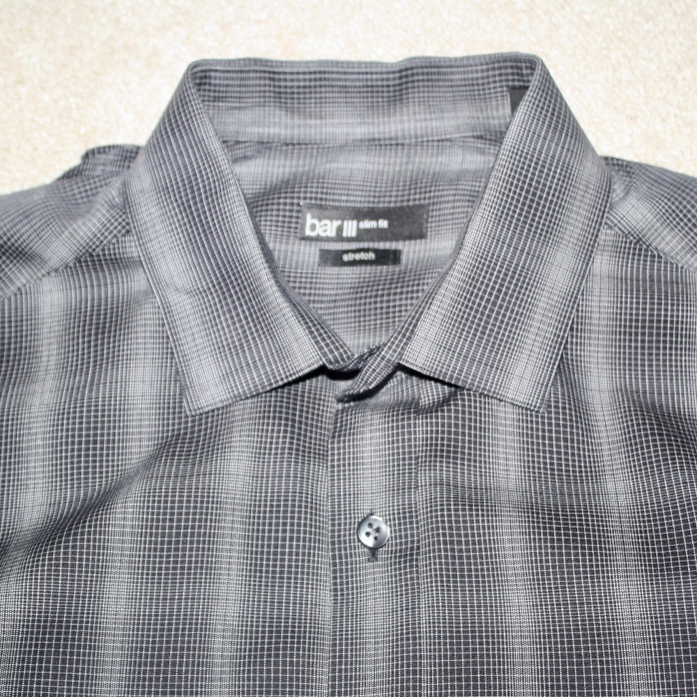 BAR III SLIM FIT BUTTON FRONT SHIRT 15.5-32/33